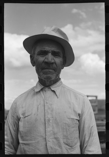 Untitled photo, possibly related to: Hired hand on farm belonging to farmer of Spanish extraction, Concho, Arizona