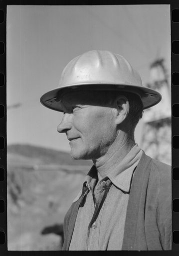 Untitled photo, possibly related to: Construction worker, Shasta Dam, Shasta County, California