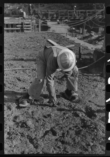 Untitled photo, possibly related to: Construction worker, Shasta Dam, Shasta County, California
