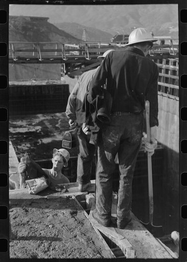Untitled photo, possibly related to: Construction worker, Shasta Dam, Shasta County, California