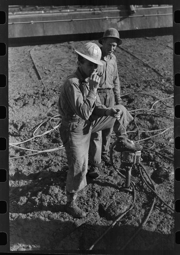 Untitled photo, possibly related to: Construction worker, Shasta Dam, Shasta County, California