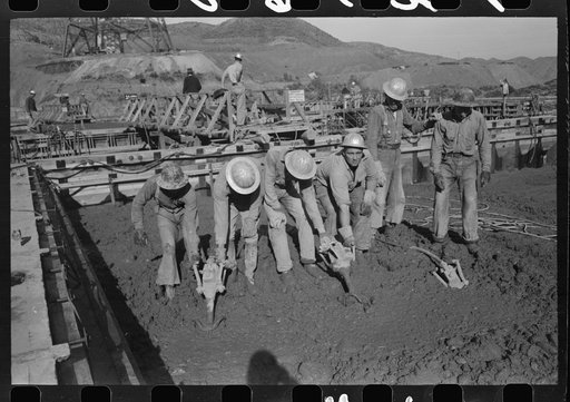 Untitled photo, possibly related to: Construction worker, Shasta Dam, Shasta County, California