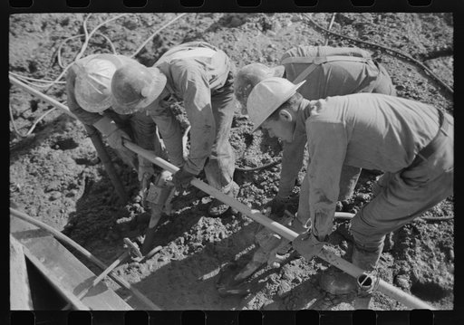 Untitled photo, possibly related to: Construction worker, Shasta Dam, Shasta County, California