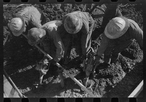 Untitled photo, possibly related to: Construction worker, Shasta Dam, Shasta County, California