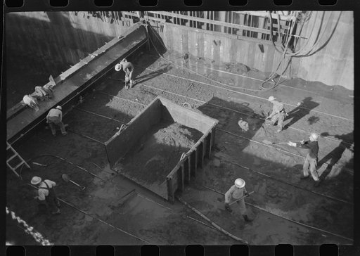 Construction work, Shasta Dam. Shasta County, California