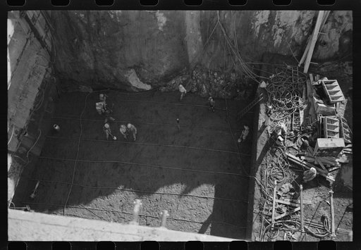 Working on construction of Shasta Dam. Shasta County, California.