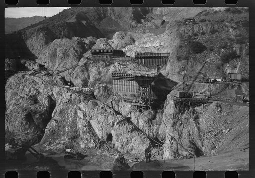 Part of Shasta Dam under construction. Shasta County, California