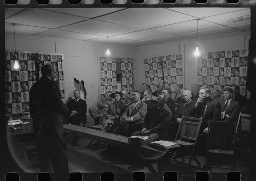 Untitled photo, possibly related to: Meeting of farmers with agricultural agent. Placer County, California