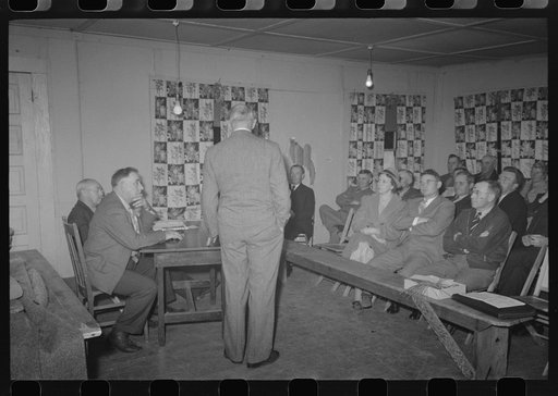 Untitled photo, possibly related to: Meeting of farmers with agricultural agent. Placer County, California