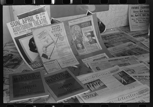 Literature on display in Chicago, Illinois, office of the Pittsburgh Courier