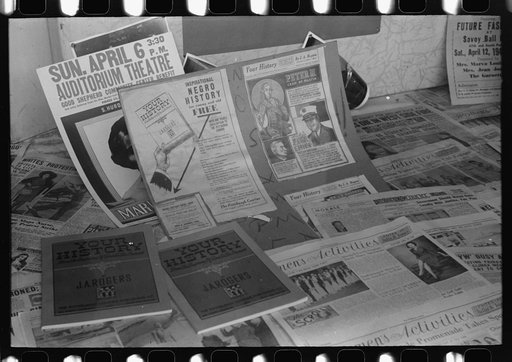 Untitled photo, possibly related to: Literature on display in Chicago, Illinois, office of the Pittsburgh Courier