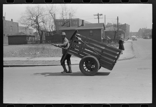 Untitled photo, possibly related to: Man-drawn carts are common on South Side of Chicago, Illinois