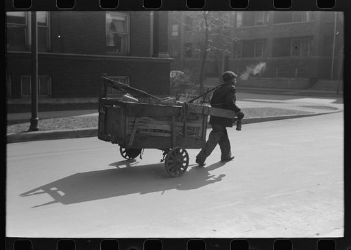 Man-drawn carts are common on South Side of Chicago, Illinois