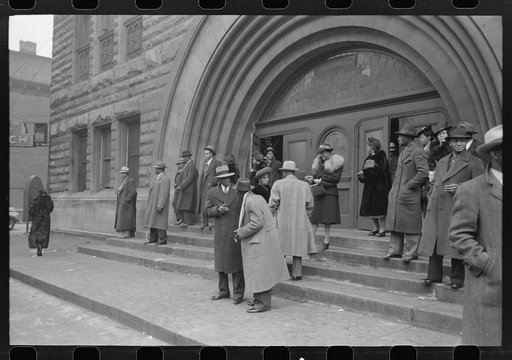 In front of Pilgrim Baptist Church on Easter Sunday, South Side of Chicago, Illinois