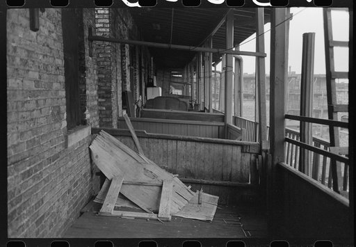 Back porches of apartment building in Negro section of Chicago, Illinois
