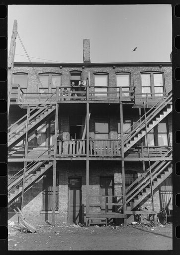 Untitled photo, possibly related to: Apartment house on South Side of Chicago, Illinois