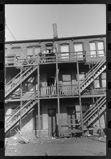 Untitled photo, possibly related to: Apartment house on South Side of Chicago, Illinois