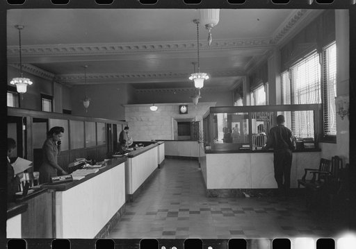 Untitled photo, possibly related to: Front office of insurance company on South Side of Chicago, Illinois