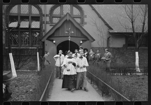 Start of the processional from an Episcopal church on Easter morning. South Side of Chicago