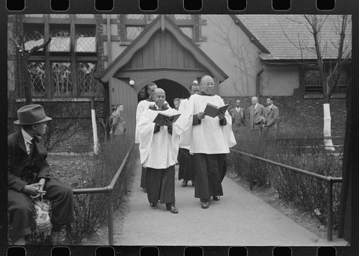 Untitled photo, possibly related to: Part of the processional of an Episcopal Church, South Side of Chicago, Illinois