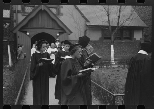 Part of the processional of an Episcopal church, Easter morning, South Side of Chicago, Illinois