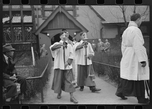 Untitled photo, possibly related to: Part of the processional of an Episcopal Church, South Side of Chicago, Illinois