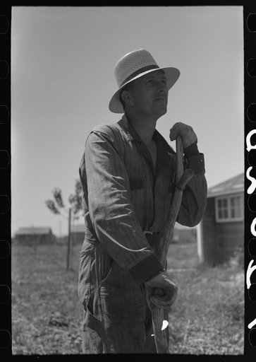Farm worker who lives at the FSA (Farm Security Administration) labor camp, Caldwell, Idaho