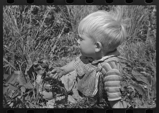 Child of farm worker who lives at the FSA (Farm Security Administration) labor camp. Caldwell, Idaho