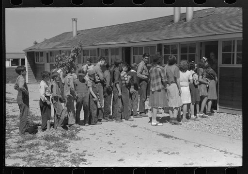Schoolchildren at the FSA (Farm Security Administration) labor camp, at Caldwell, Idaho