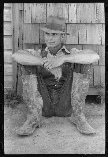 Farmer on Vale-Owyhee irrigation project. Malheur County, Oregon