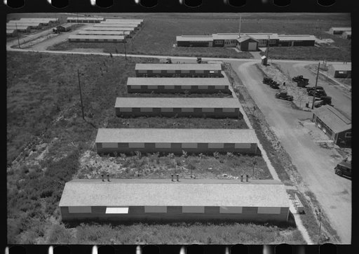 Untitled photo, possibly related to: Row shelters of farm workers at the FSA (Farm Security Administration) labor camp. Caldwell, Idaho