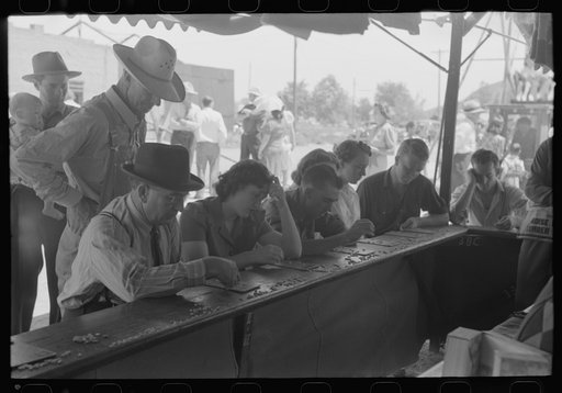 Untitled photo, possibly related to: Bingo players on the Fourth of July, Vale, Oregon