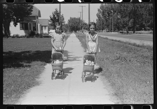 Untitled photo, possibly related to: Little girls with their dolls and buggies. Caldwell, Idaho