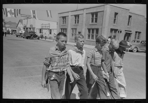 Boy scouts in the Fourth of July parade at Vale, Oregon