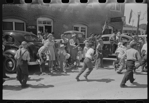 Street scene after the Fourth of July parade at Vale, Oregon