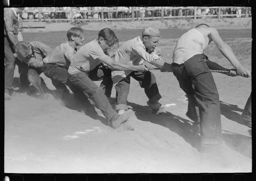 Boys' tug of war, Fourth of July celebration. Vale, Oregon