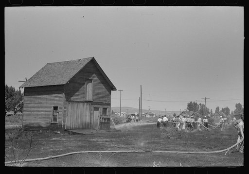 Untitled photo, possibly related to: Fighting a grass fire, Fourth of July. Vale, Oregon