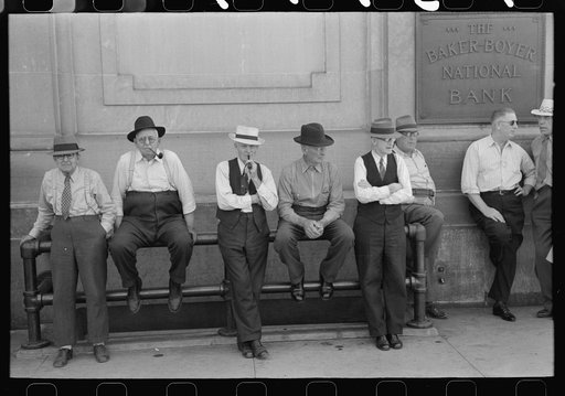 In front of bank, Walla Walla, Washington
