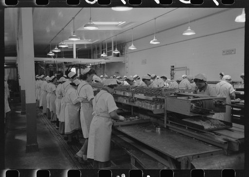 Untitled photo, possibly related to: Packing tuna into cans, Columbia River Packing Association, Astoria, Oregon