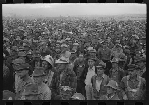 Untitled photo, possibly related to: Workmen at Umatilla Ordnance Depot at beer party given by contractor in celebration of pouring concrete for twenty-four igloos in twenty-four hours. Hermiston, Oregon