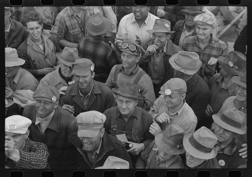 Workmen at Umatilla Ordnance Depot at beer party given by contractor in celebration of pouring concrete for twenty-four igloos in twenty-four hours. Hermiston, Oregon