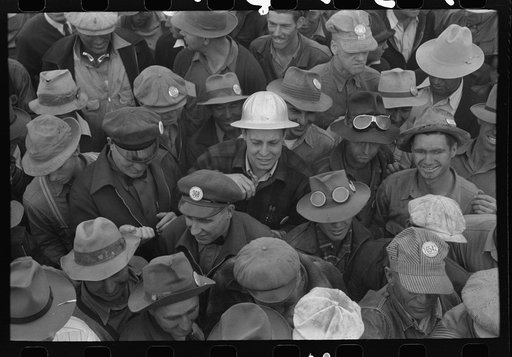Workmen at Umatilla Ordnance Depot at beer party given by contractor in celebration of pouring concrete for twenty-four igloos in twenty-four hours. Hermiston, Oregon