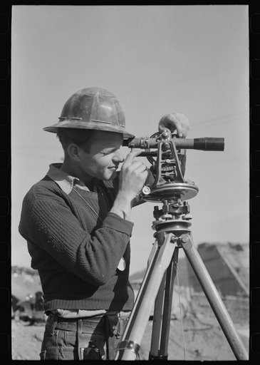 Untitled photo, possibly related to: Surveying crew working at Shasta Dam, Shasta County, California