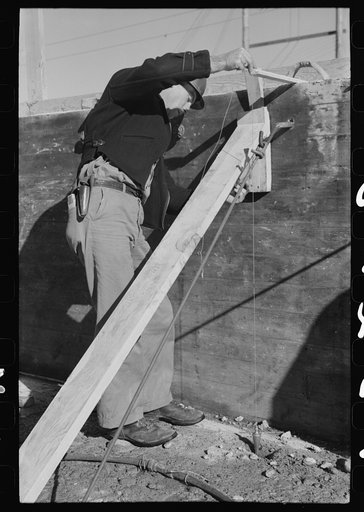 Checking work at Shasta Dam, Shasta County, California