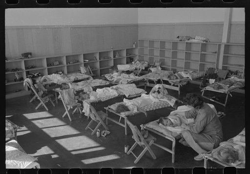 Untitled photo, possibly related to: Nap time in the nursery school at the FSA (Farm Security Administration) farm workers community, Woodville, California