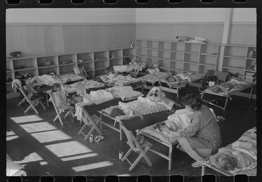 Nap time in the nursery school at the FSA (Farm Security Administration) farm workers community, Woodville, California