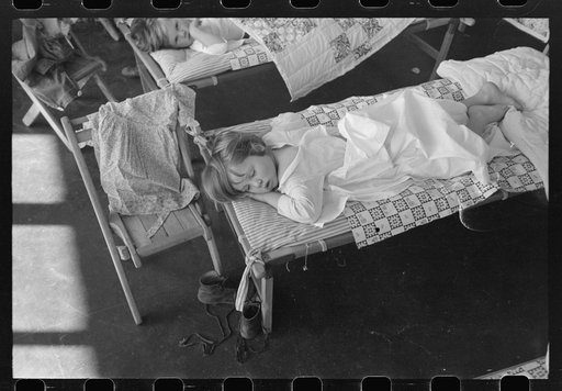 Nap time in the nursery school at the FSA (Farm Security Administration) farm workers community, Woodville, California