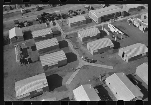 Housing for agricultural workers at the FSA (Farm Security Administration) farm workers community, Woodville, California