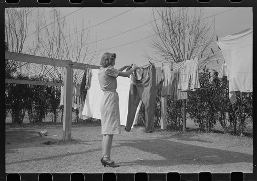 Washday at the FSA (Farm Security Administration) Camelback Farms, Phoenix, Arizona