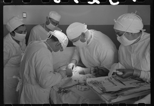 Operation at the Cairns General Hospital at the FSA (Farm Security Administration) farmworkers community, Eleven Mile Corner, Arizona